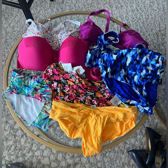 NWT Plus Size Bikini Lot of 8, Time and Tru (Walmart), 1X, 2X, and 3X! - Picture 1 of 17